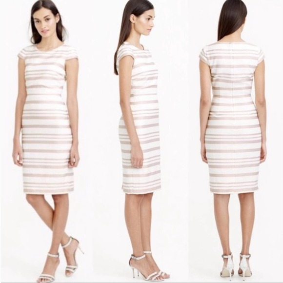 J. Crew Dresses & Skirts - J. Crew Double Stripe Cap Sleeve Dress Pink Size 4